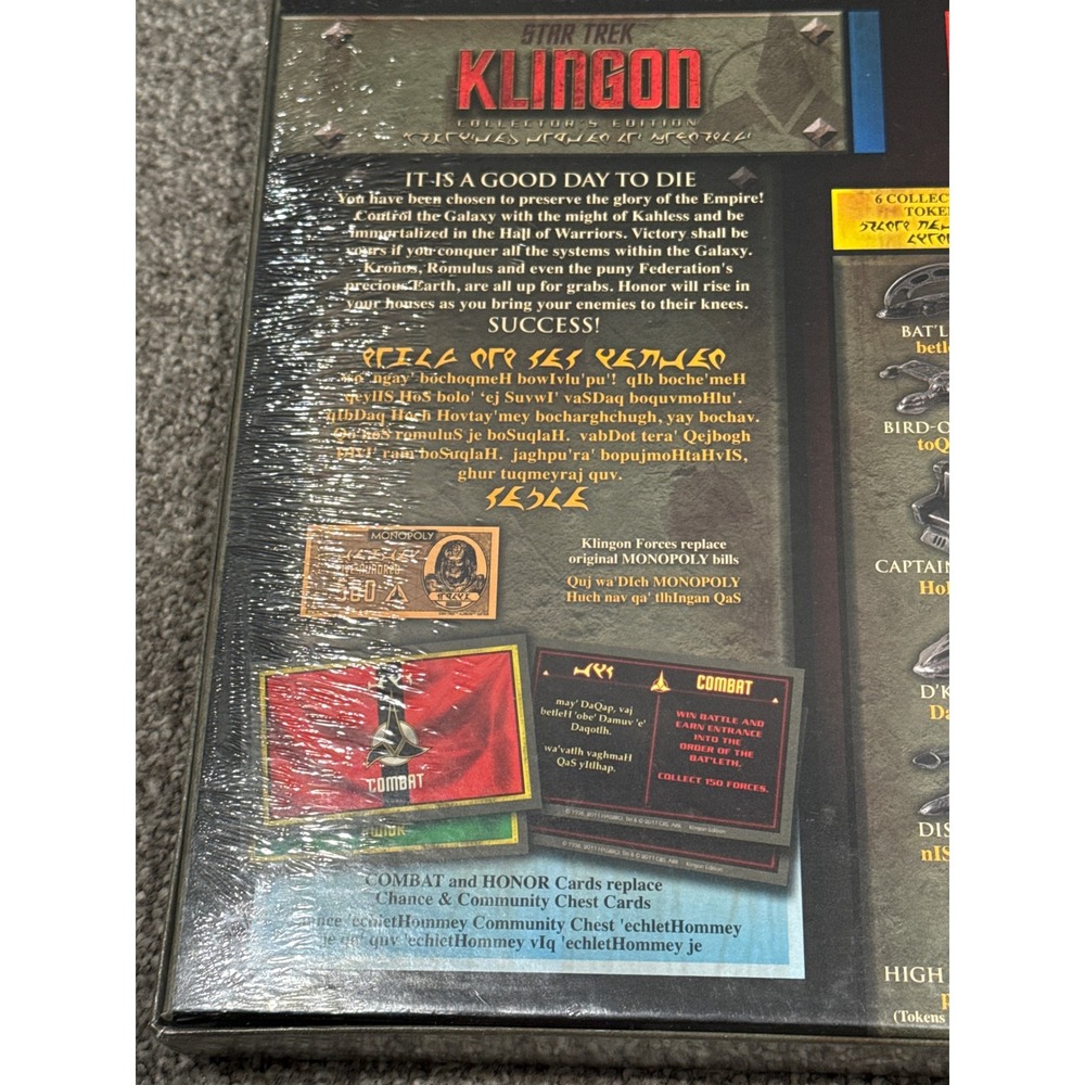 Star Trek Klingon Monopoly Collector's Edition Board Game Bilingual New‎ Sealed - Picture 5 of 6